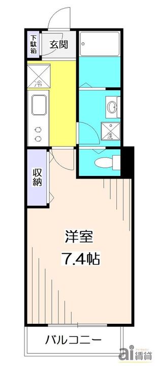 埼玉県所沢市大字下安松(アパート)の賃貸物件の間取り
