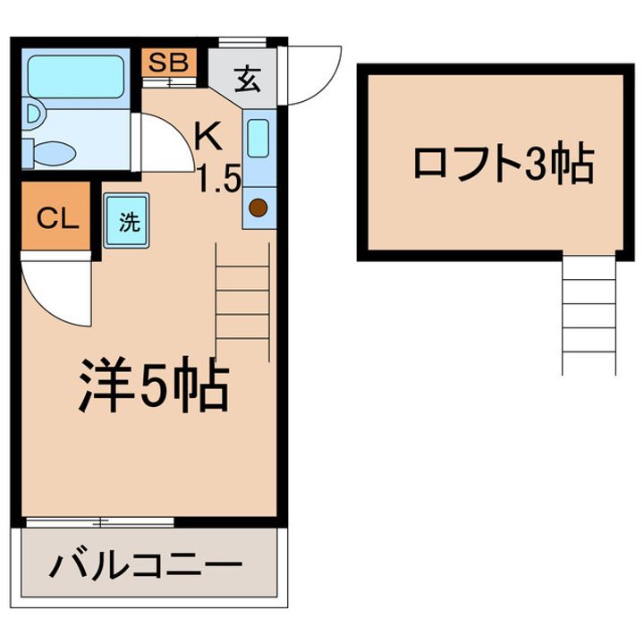 神奈川県横浜市西区久保町(アパート)の賃貸物件の間取り
