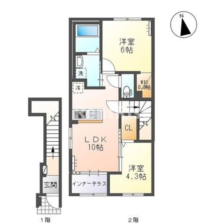 一宮市あずら新築アパート(仮)の間取り