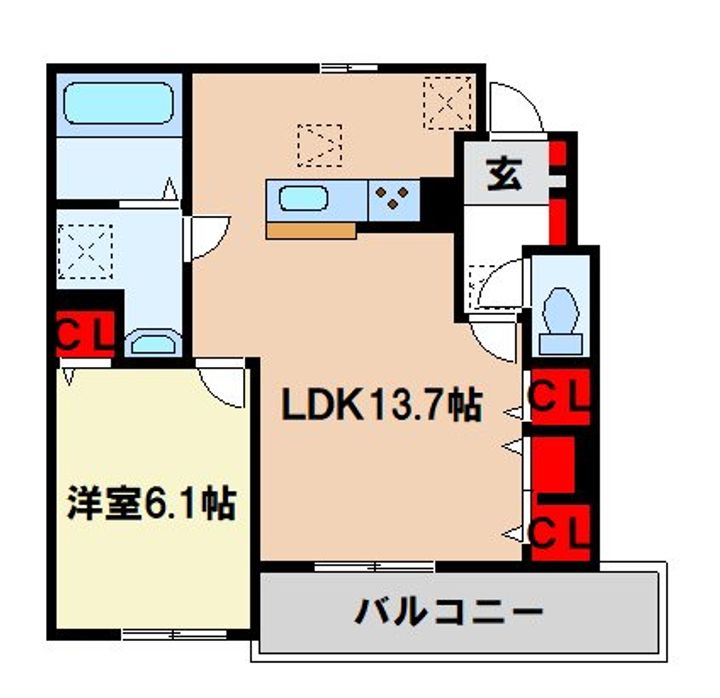 佐賀県鳥栖市田代本町(アパート)の賃貸物件の間取り