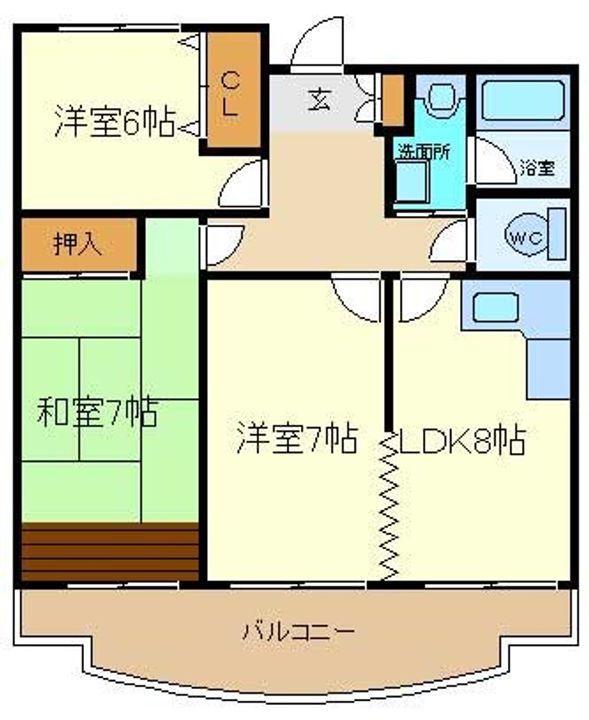 大阪府豊中市西緑丘1(マンション)の賃貸物件の間取り