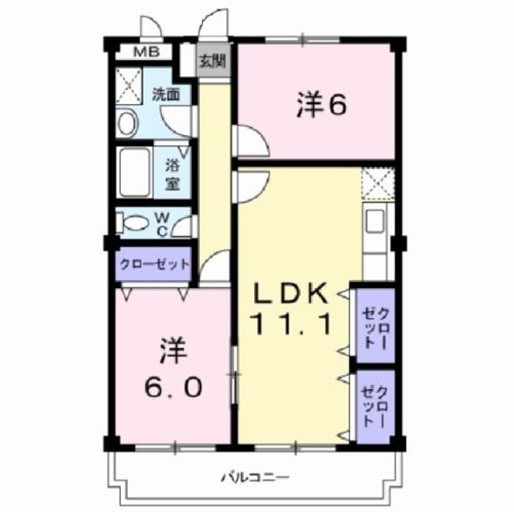 福島県郡山市堤1(マンション)の賃貸物件の間取り