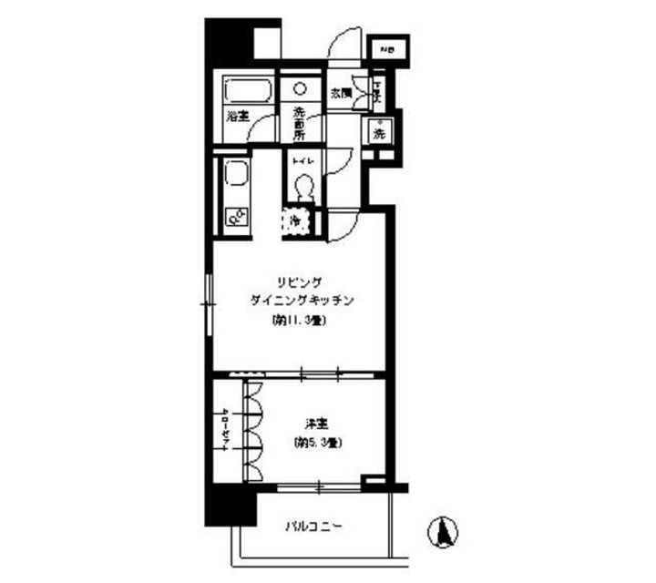東京都港区芝3(マンション)の賃貸物件の間取り