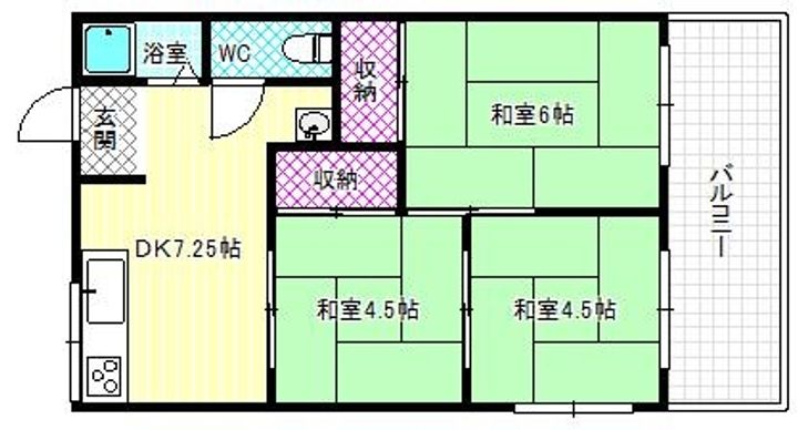 大阪府藤井寺市国府2(アパート)の賃貸物件の間取り