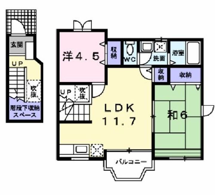 福島県郡山市御前南6(アパート)の賃貸物件の間取り