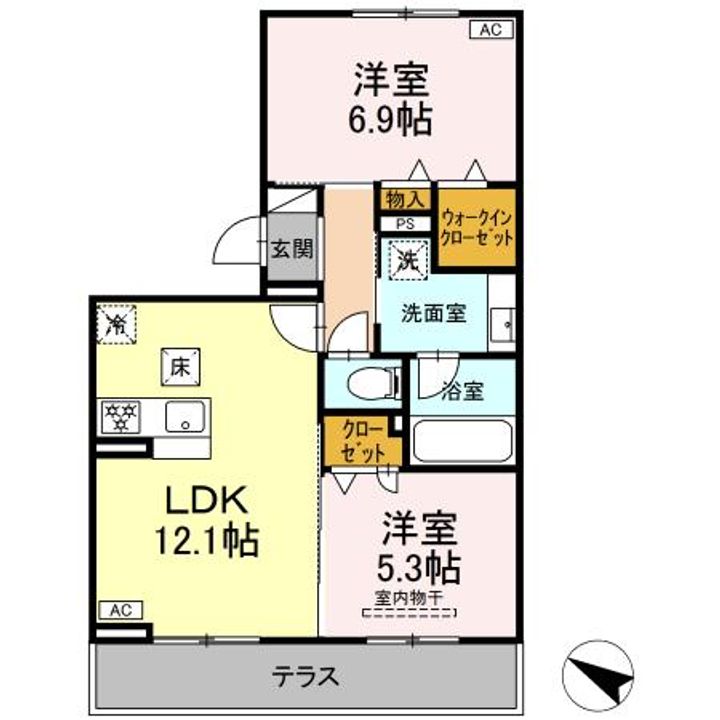 シャンテ フルールの間取り