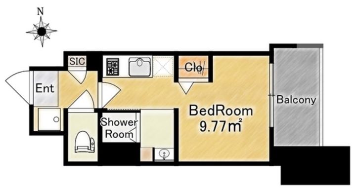 福岡県福岡市中央区大手門2(マンション)の賃貸物件の間取り
