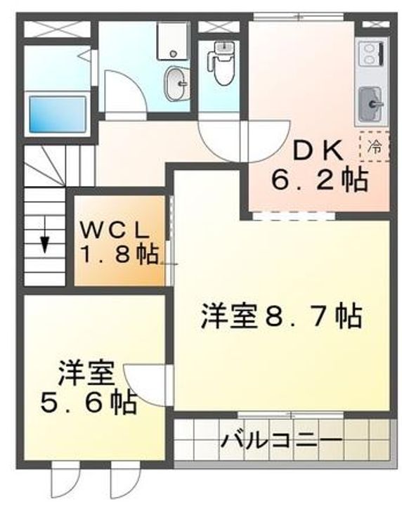 愛知県名古屋市南区鳴尾2(アパート)の賃貸物件の間取り