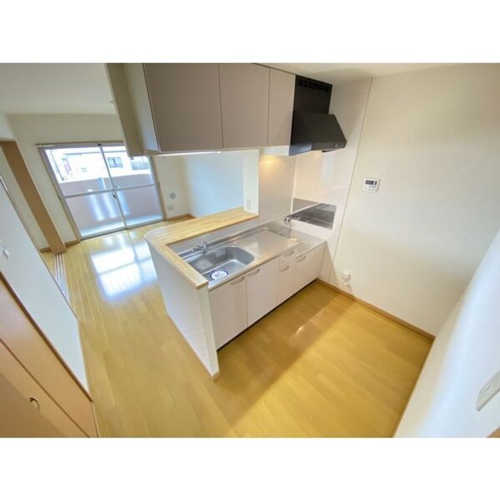 栃木県佐野市高萩町(マンション)の賃貸物件のキッチン