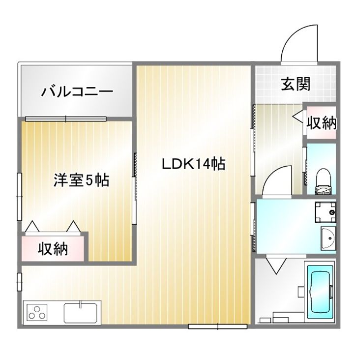 門口町 新築アパートの間取り