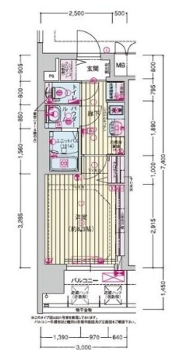 大阪府大阪市阿倍野区天王寺町北1(マンション)の賃貸物件の間取り