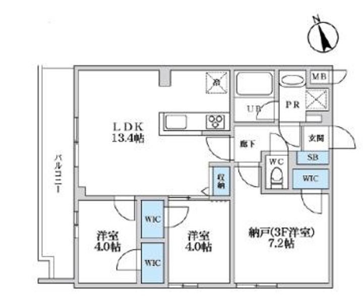東京都杉並区宮前4(マンション)の賃貸物件の間取り