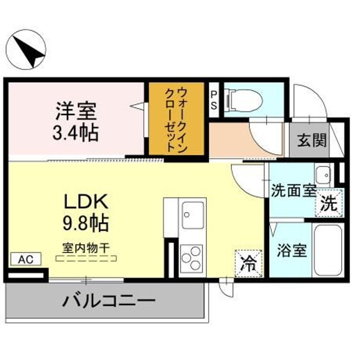 新潟県新潟市中央区幸西2(アパート)の賃貸物件の間取り