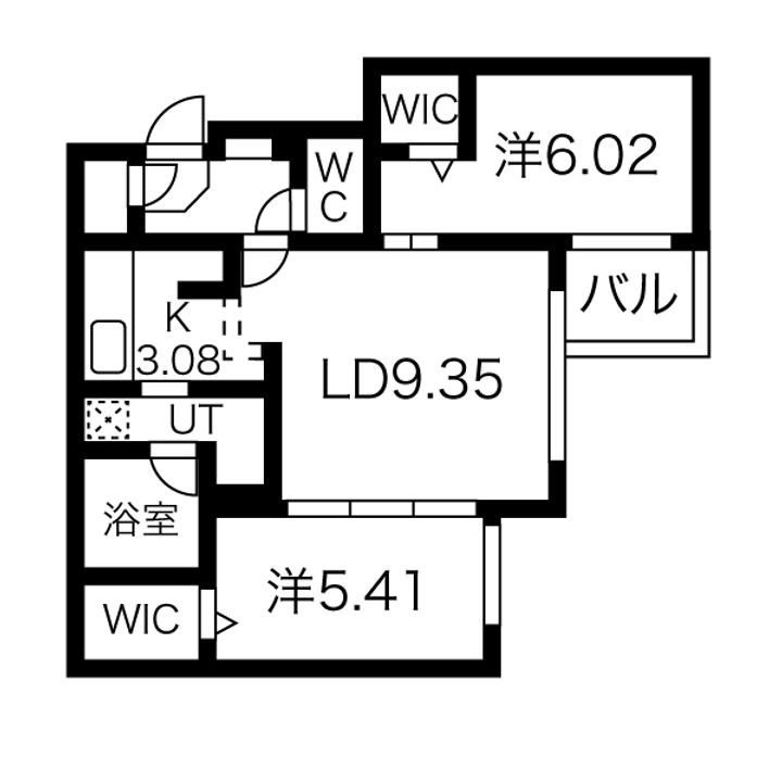 北海道札幌市中央区北二条西20(マンション)の賃貸物件の間取り
