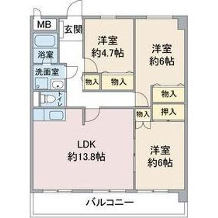 愛知県名古屋市名東区社が丘4(マンション)の賃貸物件の間取り
