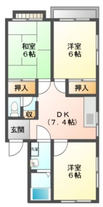 コーポ岡登の間取り