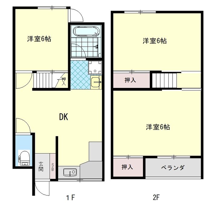 大阪府高槻市富田町6(一戸建)の賃貸物件の間取り