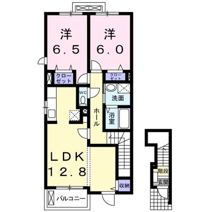 福島県いわき市泉町下川字神山前(アパート)の賃貸物件の間取り