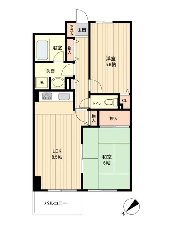 神奈川県横浜市金沢区釜利谷東2(マンション)の賃貸物件の間取り