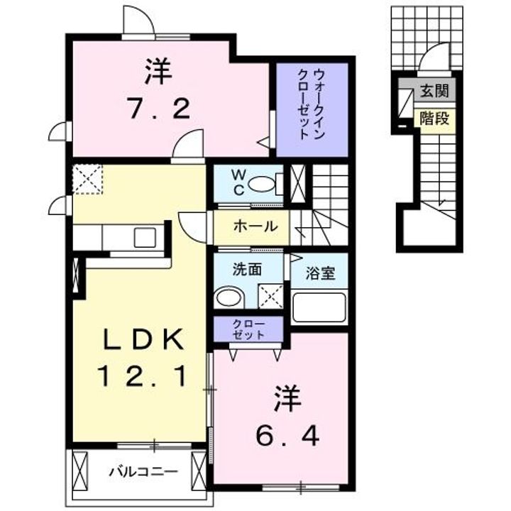 栃木県大田原市加治屋(アパート)の賃貸物件の間取り