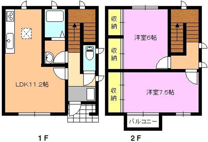 茨城県水戸市千波町(アパート)の賃貸物件の間取り