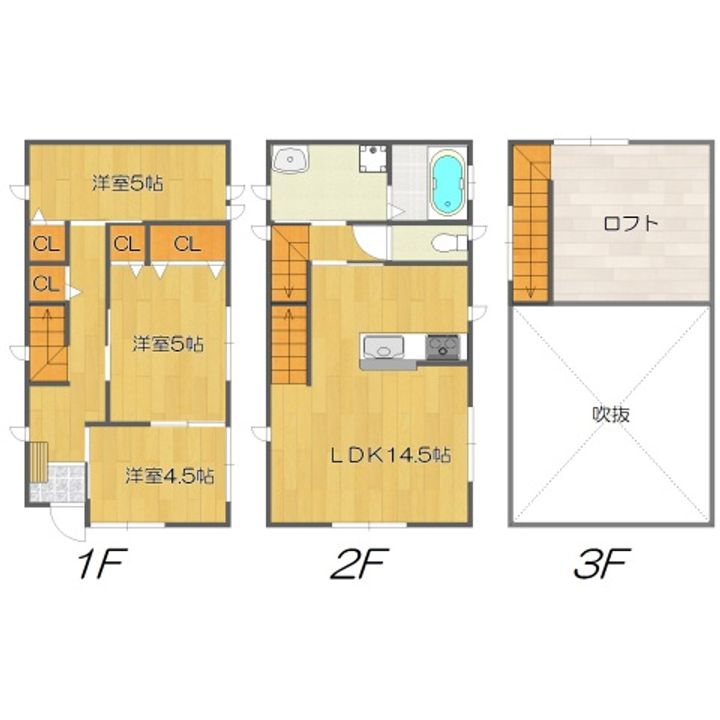 静岡県浜松市中央区鹿谷町(一戸建)の賃貸物件の間取り