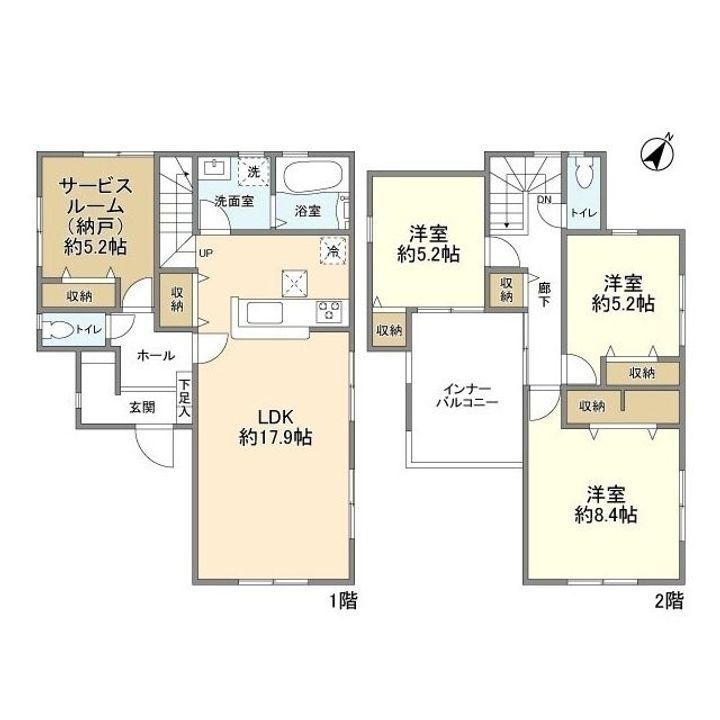 埼玉県さいたま市岩槻区城町2(一戸建)の賃貸物件の間取り