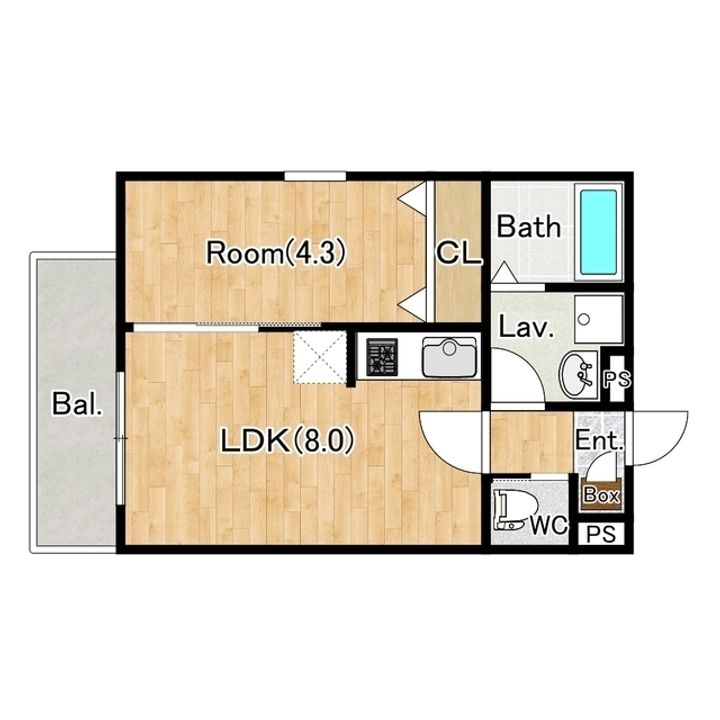 千葉県柏市西原6(アパート)の賃貸物件の間取り