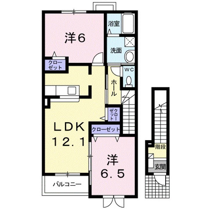 徳島県阿南市那賀川町苅屋(アパート)の賃貸物件の間取り