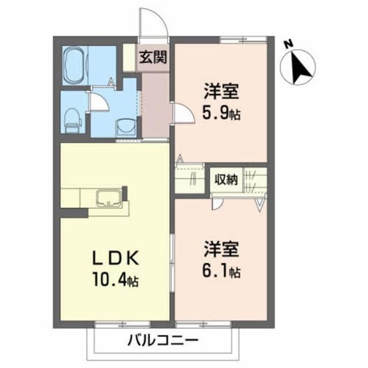 福島県いわき市平中神谷前河原町(アパート)の賃貸物件の間取り