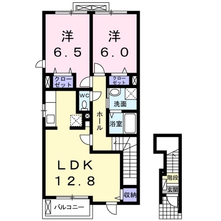 静岡県浜松市浜名区細江町気賀(アパート)の賃貸物件の間取り