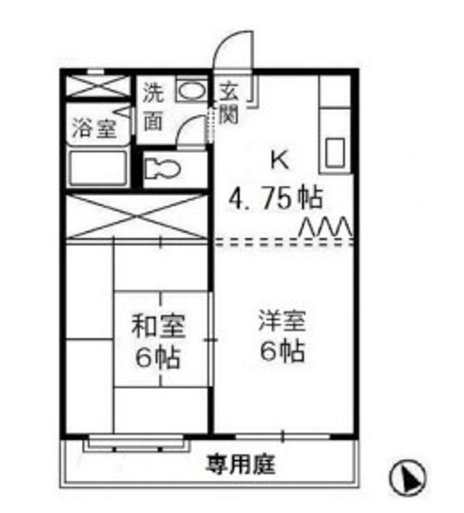 岡山県倉敷市茶屋町早沖(アパート)の賃貸物件の間取り