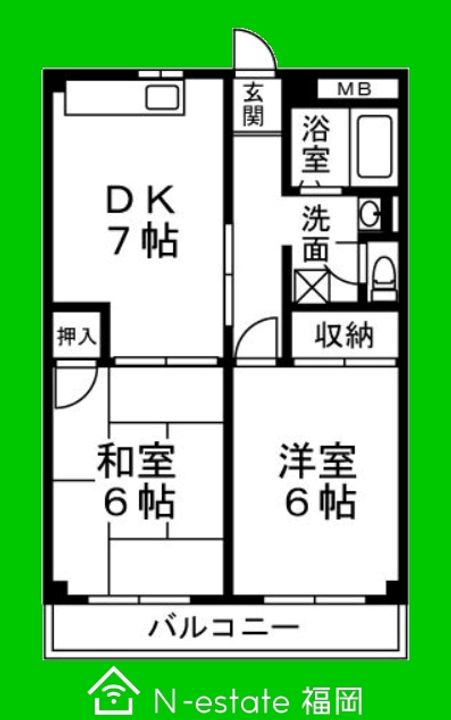 福岡県福岡市西区愛宕3(マンション)の賃貸物件の間取り
