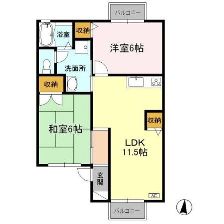 東京都武蔵村山市伊奈平5(アパート)の賃貸物件の間取り