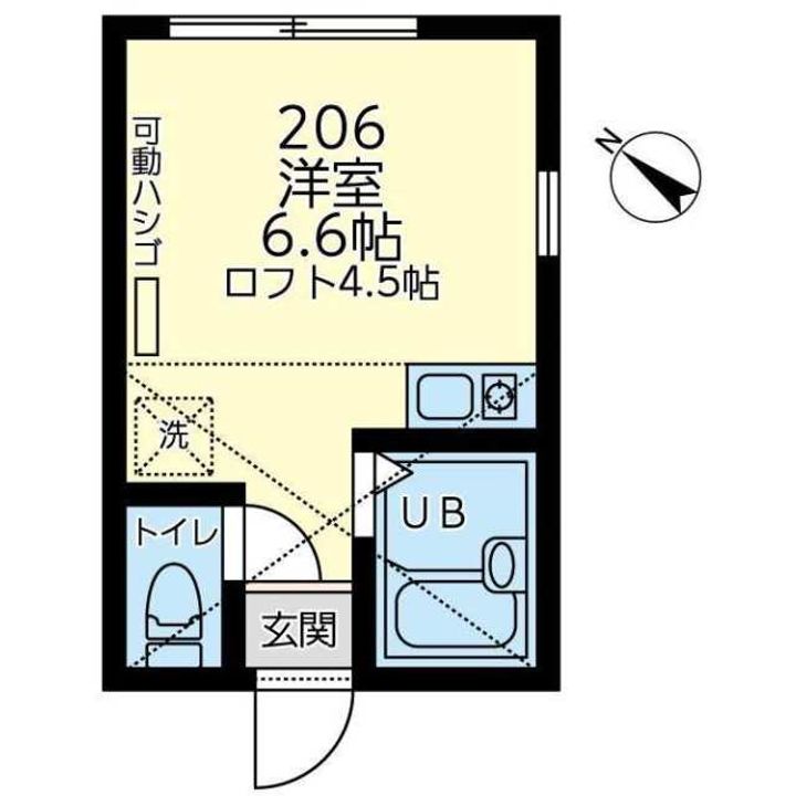 神奈川県横浜市鶴見区東寺尾中台(アパート)の賃貸物件の間取り