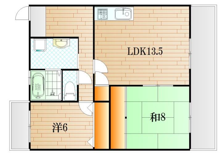 山口県下関市川中豊町2(マンション)の賃貸物件の間取り
