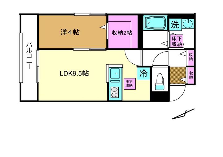 東京都立川市柴崎町3(アパート)の賃貸物件の間取り