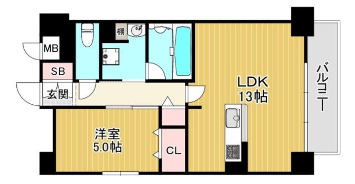 大阪府大阪市旭区赤川4(マンション)の賃貸物件の間取り