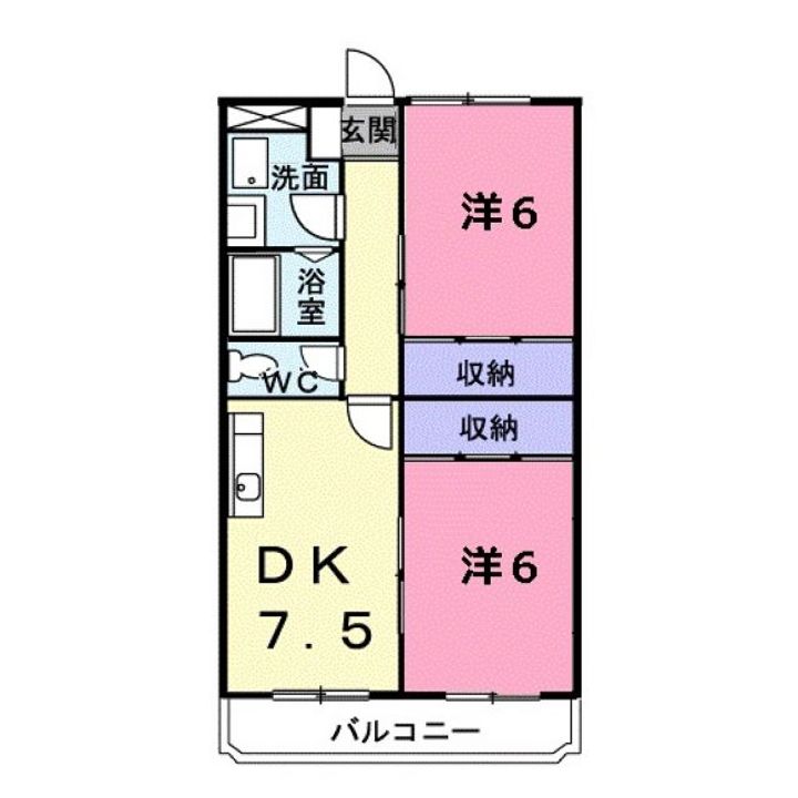 大阪府四條畷市南野5(マンション)の賃貸物件の間取り
