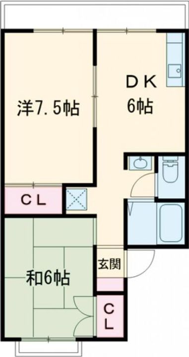 京都府京都市西京区松室河原町(アパート)の賃貸物件の間取り