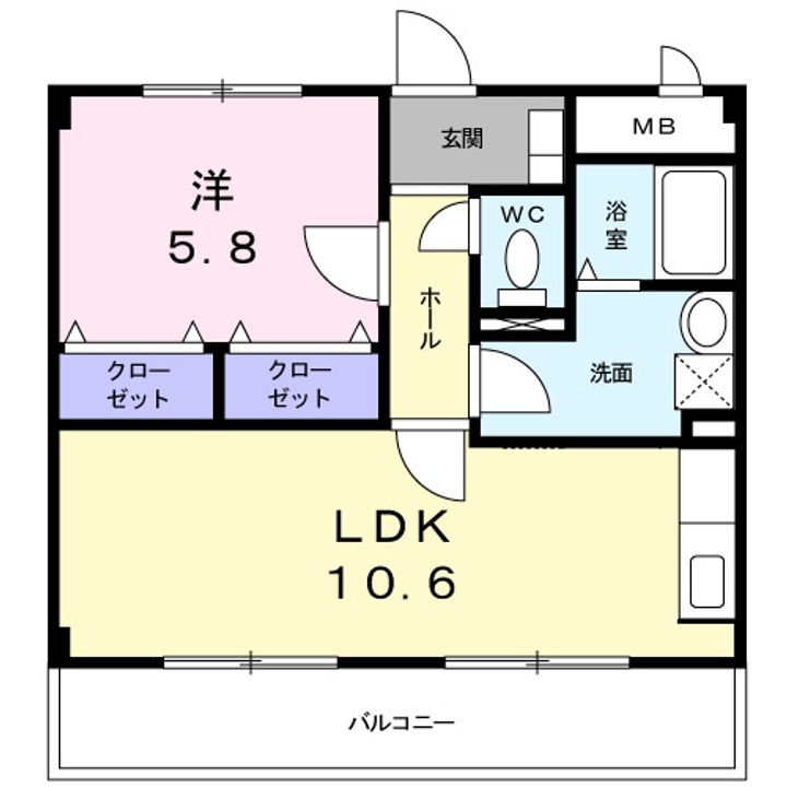 大阪府大阪市鶴見区茨田大宮2(マンション)の賃貸物件の間取り