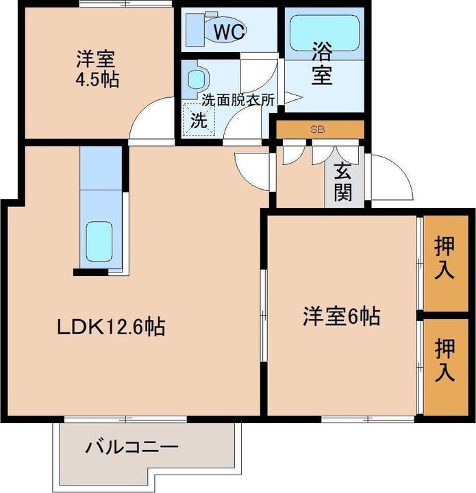 フレグランス柳生 D棟の間取り