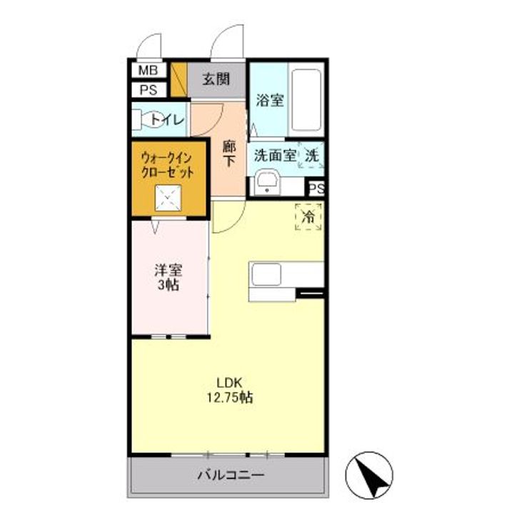 埼玉県吉川市美南1(アパート)の賃貸物件の間取り