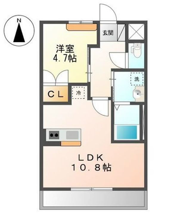 東京都東大和市向原1(アパート)の賃貸物件の間取り