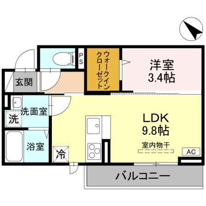 新潟県新潟市中央区幸西2(アパート)の賃貸物件の間取り