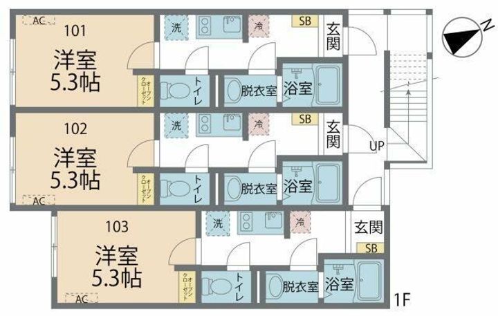 神奈川県相模原市中央区氷川町(アパート)の賃貸物件の間取り