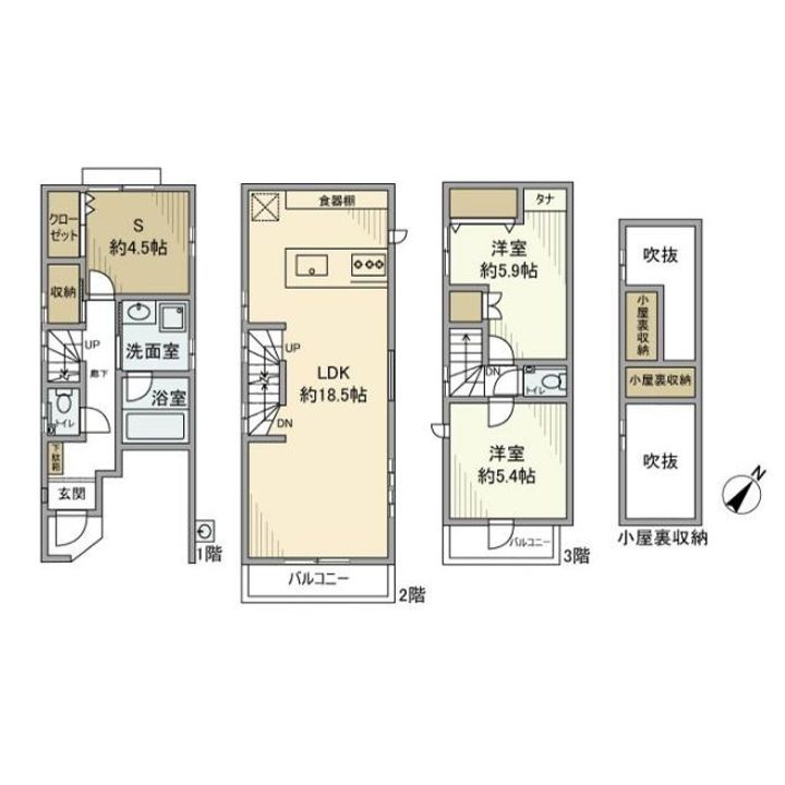 東京都大田区鵜の木3(一戸建)の賃貸物件の間取り