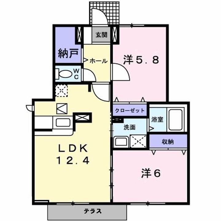 福島県いわき市平中平窪新町(アパート)の賃貸物件の間取り