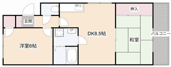 大阪府高槻市八幡町(マンション)の賃貸物件の間取り