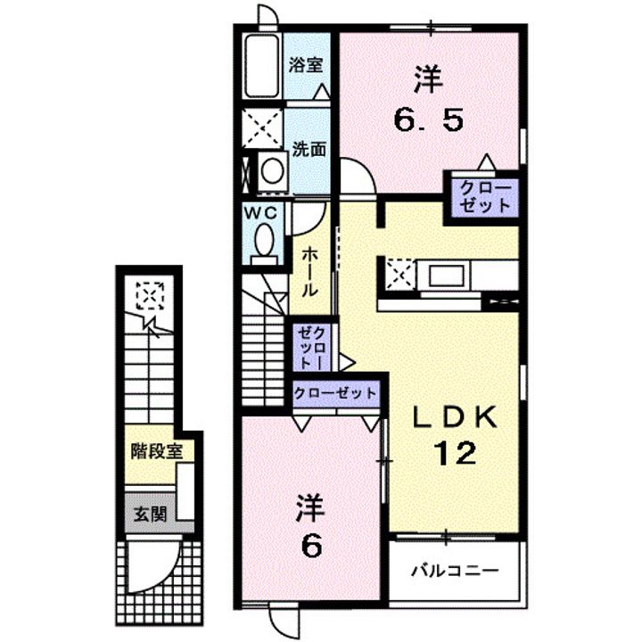 神奈川県南足柄市和田河原(アパート)の賃貸物件の間取り